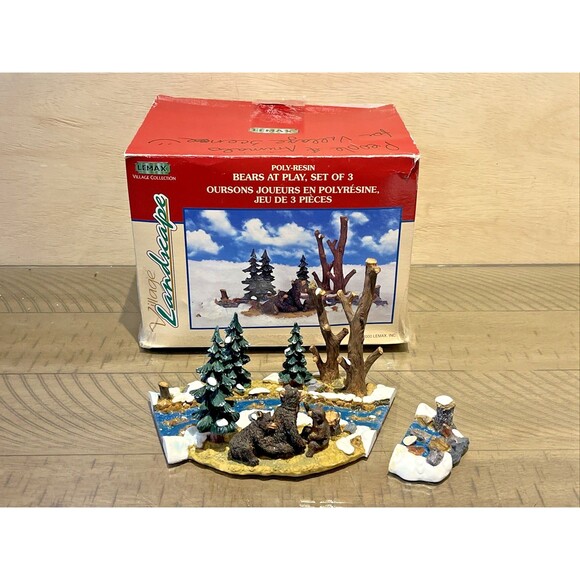 Lemax Village Landscapes Bears at Play Christmas Village Holiday Town Forest VTG - Picture 1 of 10